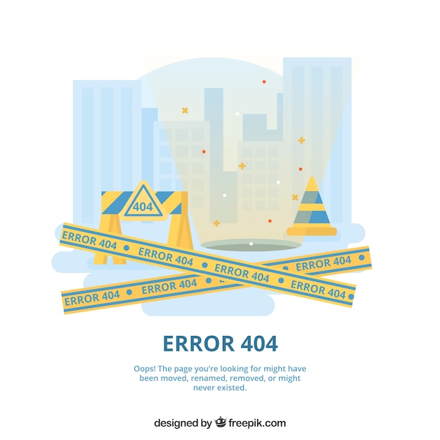 Modello di errore 404 piatto