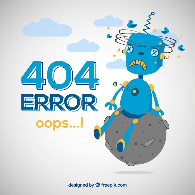 Free vector flat 404 error template