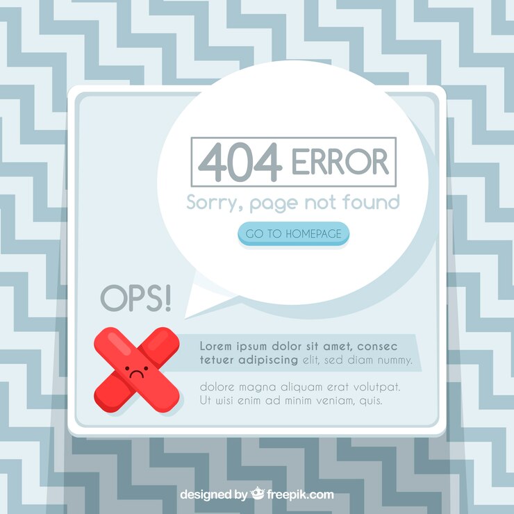 Бесплатный Вектор плоский шаблон ошибки 404