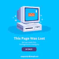 Free vector flat 404 error template