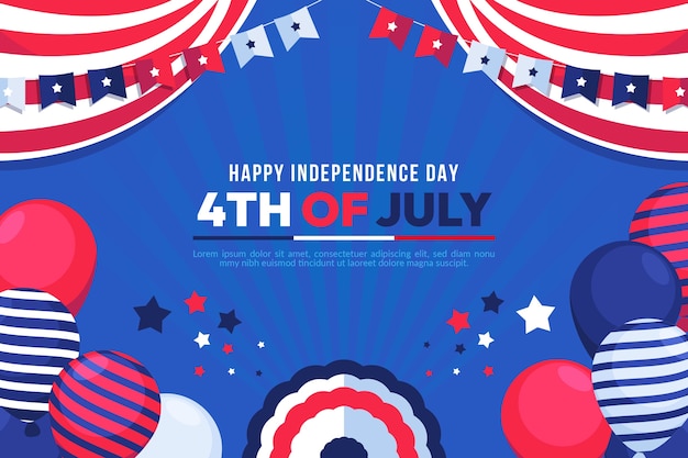 Free vector flat 4th of july background