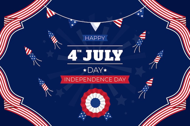 Free vector flat 4th of july background