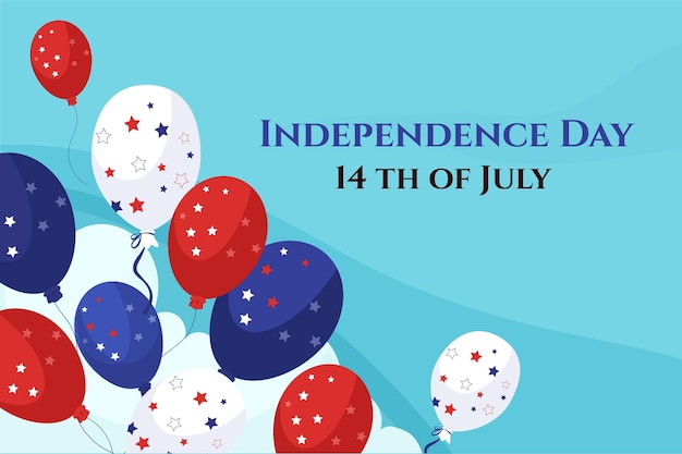 7月のフラット4日-独立記念日の風船の背景
