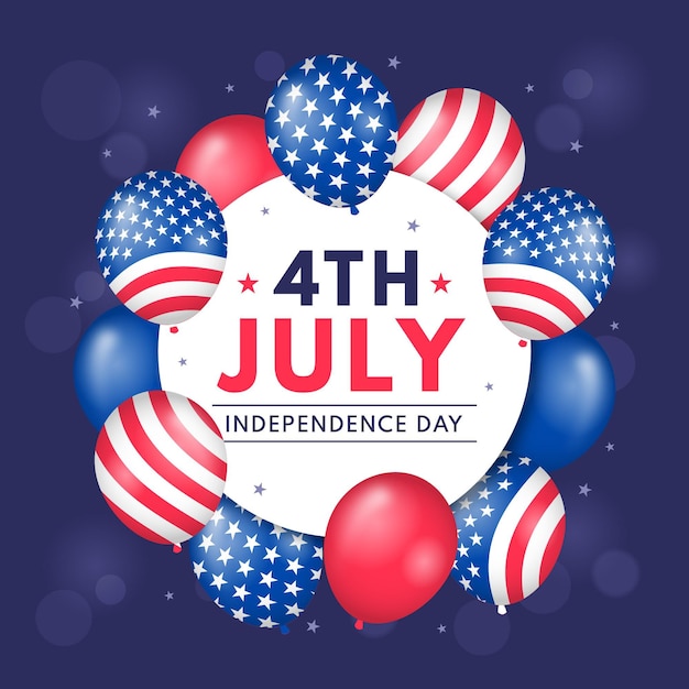 Flat 4th of july - independence day illustration