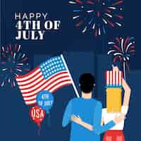 Free vector flat 4th of july - independence day illustration