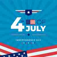 Free vector flat 4th of july - independence day illustration