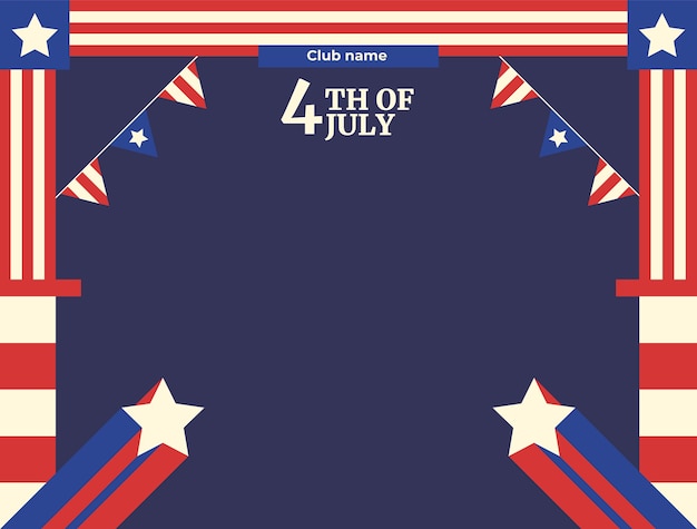 Flat 4th of july photocall template