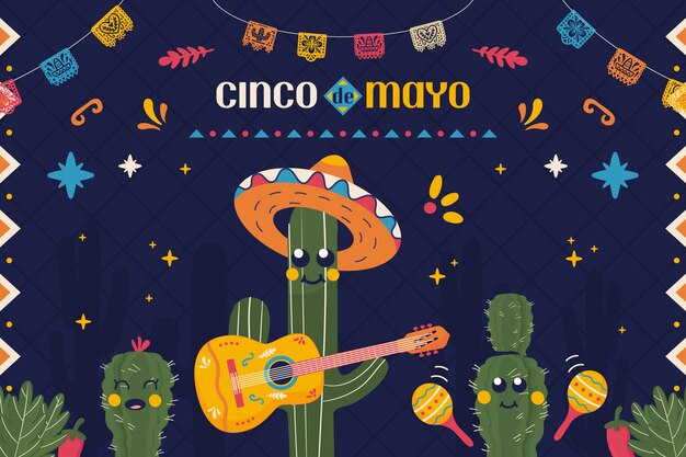 Flat 5 de mayo illustration