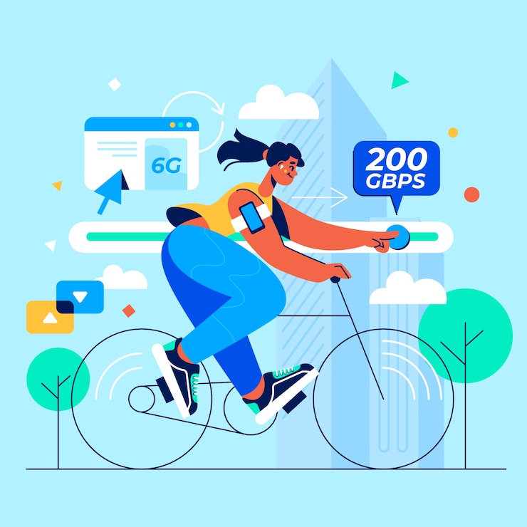 Free Vector flat 6g technology illustration