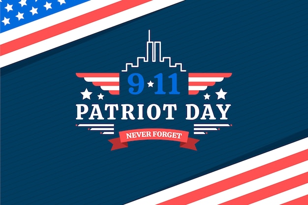 Free vector flat 9.11 patriot day background