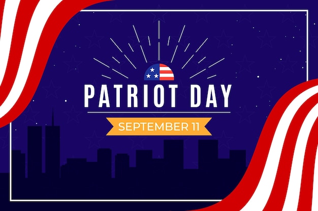 Free vector flat 9.11 patriot day background