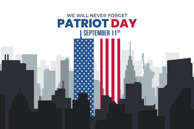 Free vector flat 9.11 patriot day background