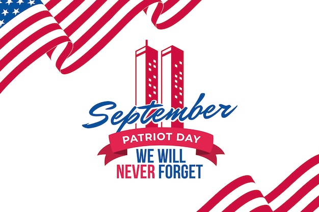 Flat 9.11 patriot day background