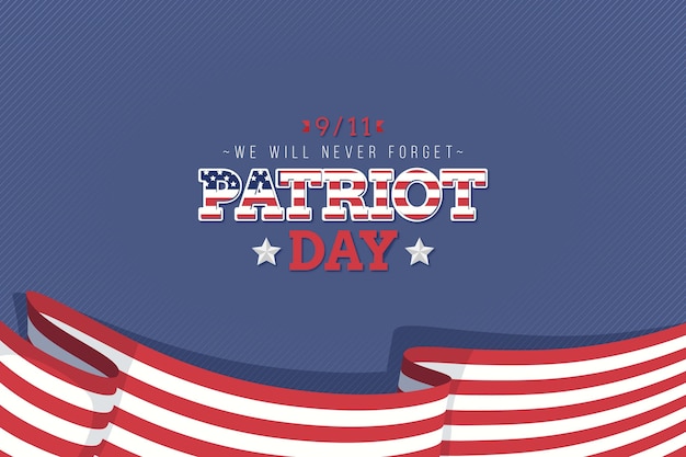 Free vector flat 9.11 patriot day background