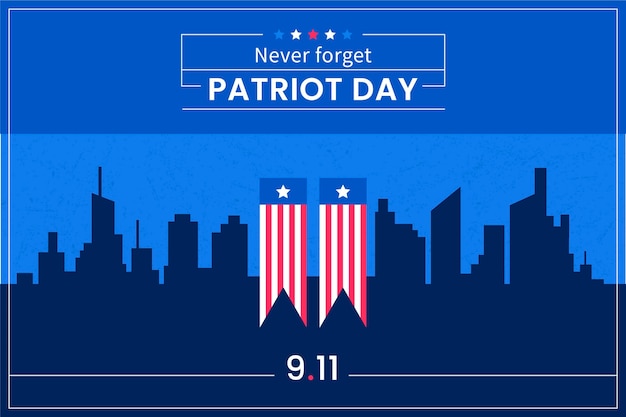Vettore gratuito sfondo piatto del giorno del patriota 9.11