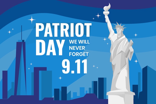 Free vector flat 9.11 patriot day background