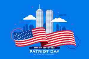 Free vector flat 9.11 patriot day background