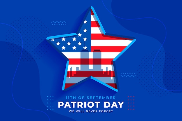 Flat 9.11 patriot day background