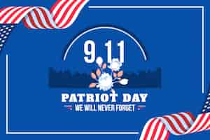 Free vector flat 9 11 patriot day background