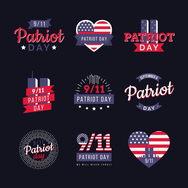 플랫 9.11 애국자의 날 배지 컬렉션
