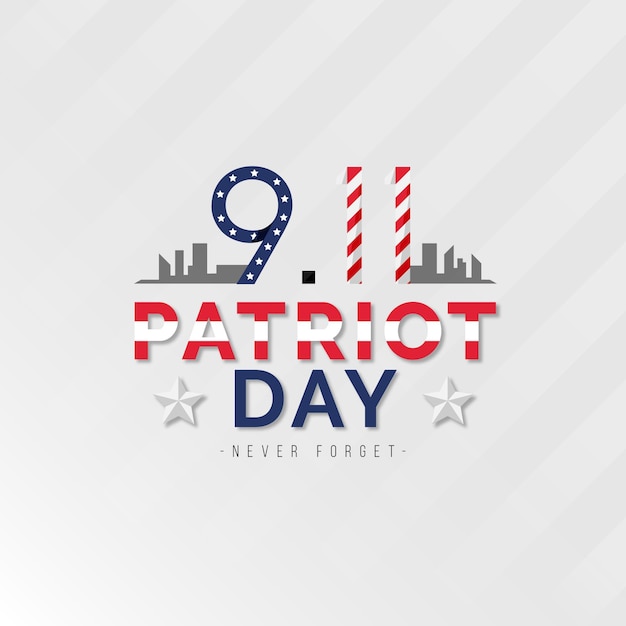 Flat 9.11 patriot day illustration