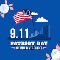 無料ベクター フラット 9 11 愛国者の日の図