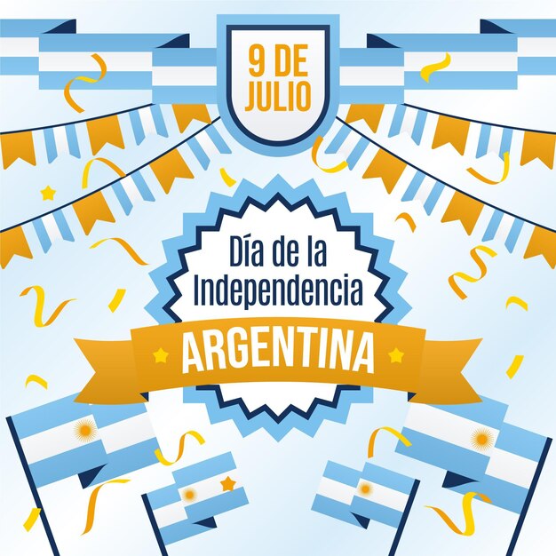 Flat 9 de julio-declaracion de independencia de la argentina 일러스트레이션