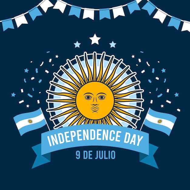 Flat 9 de julio-declaracion de independencia de la argentina 일러스트레이션