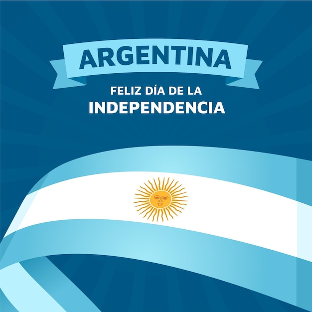 Free vector flat 9 de julio - declaracion de independencia de la argentina illustration