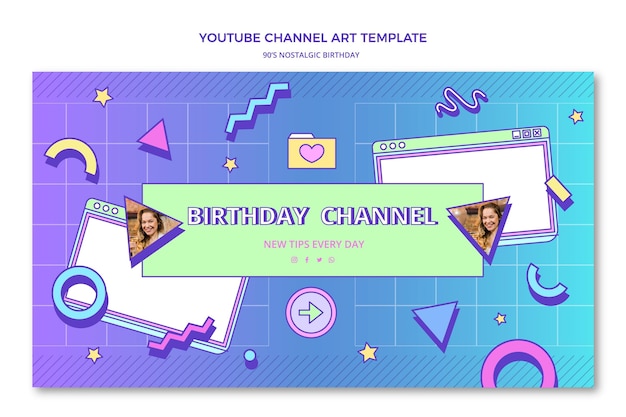 Piatto anni '90 nostalgico compleanno canale youtube art