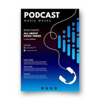 Flat a5 flyer template music podcast