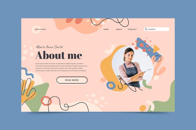 Flat about me landing page