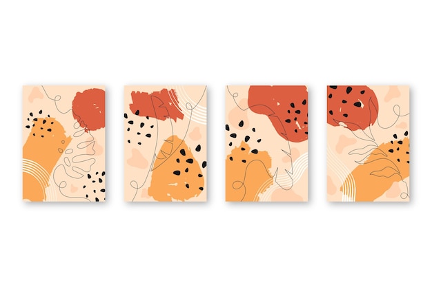 Free vector flat abstract art cover collection