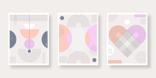 Flat abstract art cover collection
