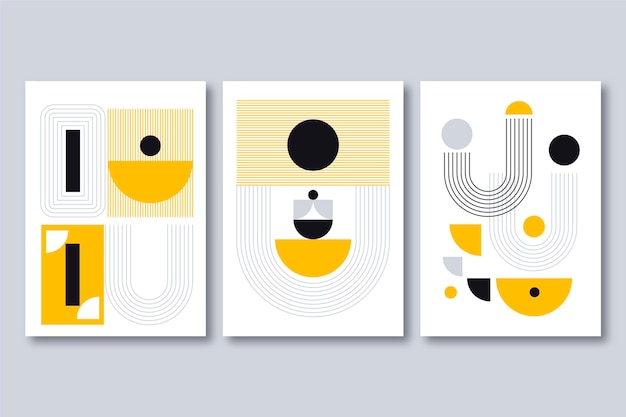 Flat abstract art cover collection