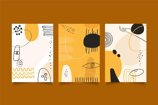 Flat abstract art cover collection