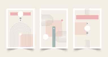 Free vector flat abstract art cover collection