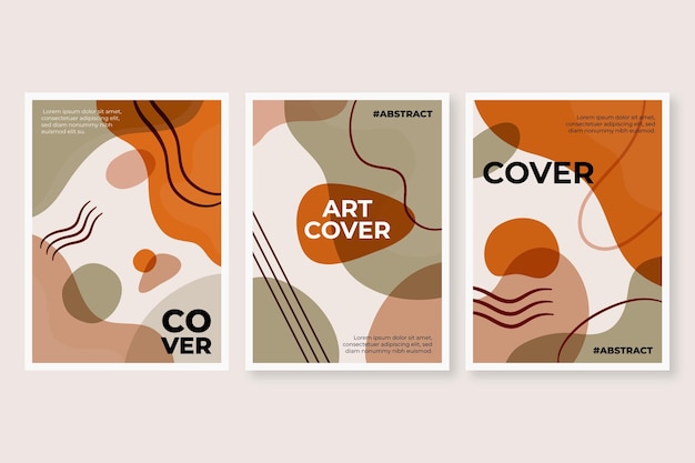 Free vector flat abstract art cover collection