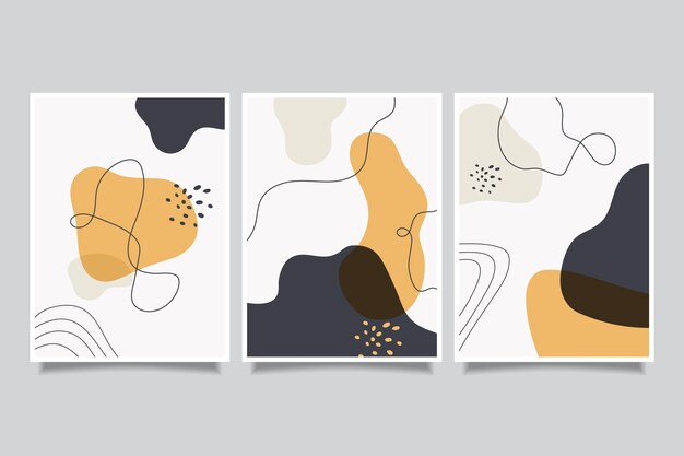 Flat abstract art cover collection