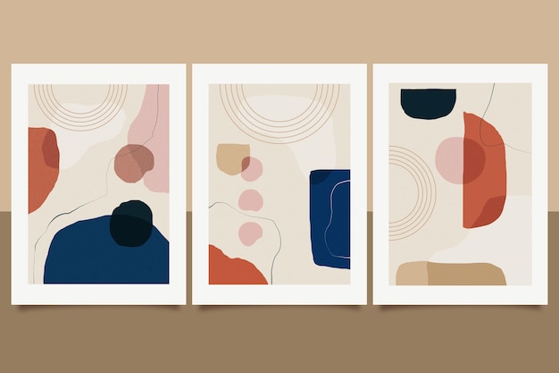 Free vector flat abstract art cover collection