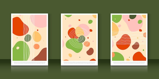 Flat abstract art cover collection