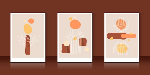 Free vector flat abstract art cover collection