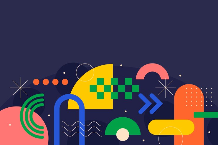 무료 Vector 기하학적 형태와 평면 추상적인 배경