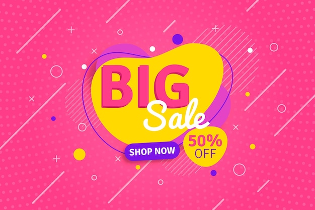 Flat abstract big sale banner