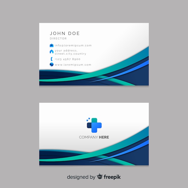 Free vector flat abstract business card template