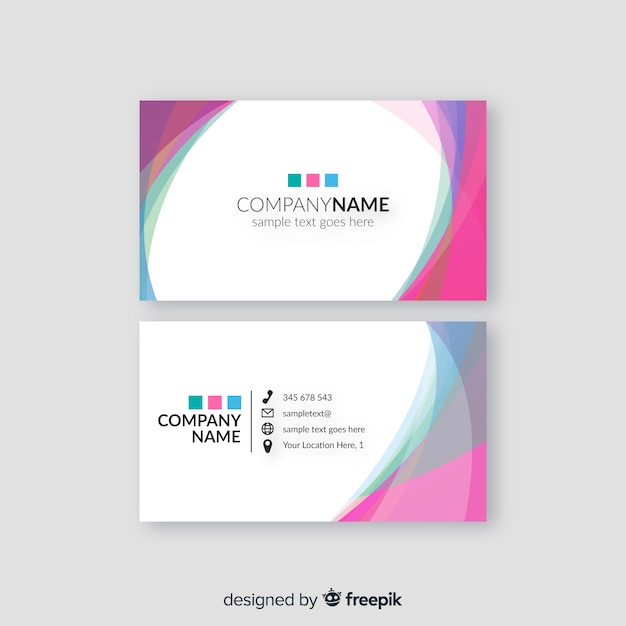 Flat abstract business card template