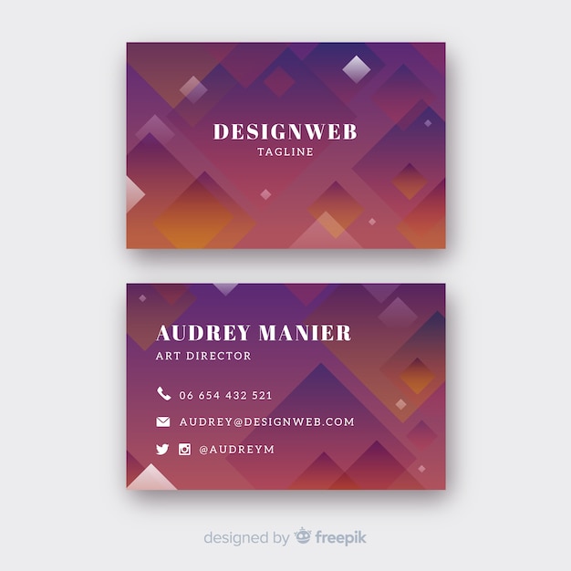 Flat abstract business card template