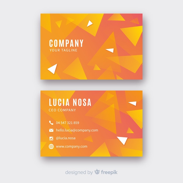 Free vector flat abstract business card template