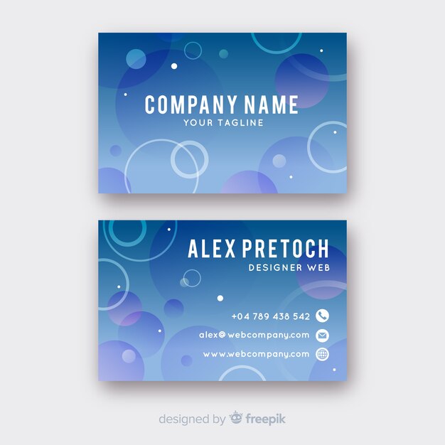 Flat abstract business card template