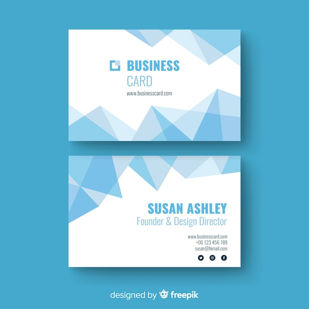 Flat abstract business card template